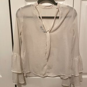 Bershka white blouse with frill sleeves